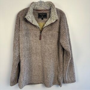 True Grit Men's Oatmeal 1/4 Zip Frosty Cord Pile Pullover Size Medium